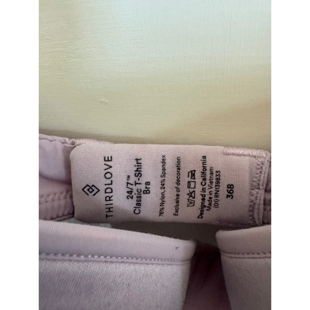 Thirdlove purple classic t-shirt bra size 36B